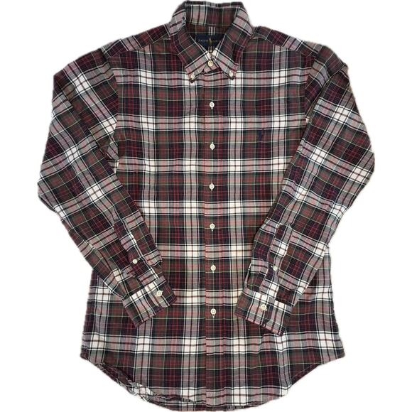 Ralph Lauren Vintage Men’s Flannel Plaid Dress Shirt Size S Long Sleeve ButtonUp - Picture 2 of 8